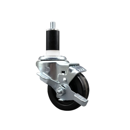 Service Caster 3'' SS Phenolic Swivel 1-3/8'' Expanding Stem Caster with Brake SCC-SSEX20S314-PHS-TLB-138